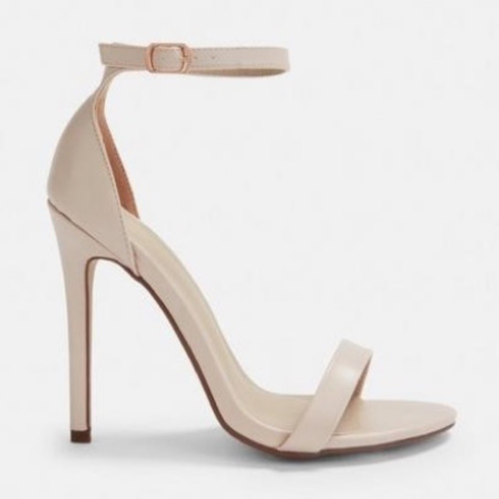 Missguided Nude Faux Leather Barely There Heels - Picture 2 of 5